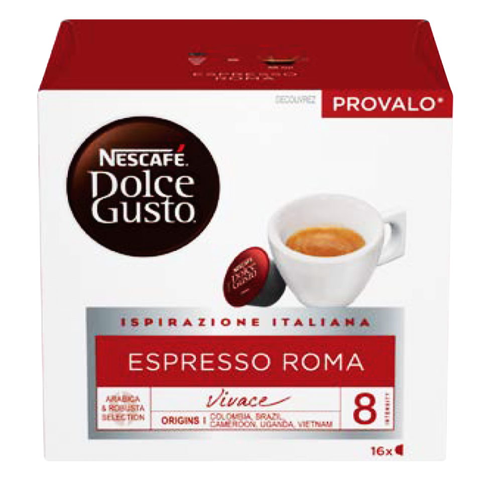 96 CAPSULES DE CAFÉ ESPRESSO ROMA. DOLCE GUSTO PRODUIT DE HAUTE QUALITE