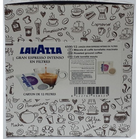 12 FILTRES A CAFÉ GRAN ESPRESSO INTENSO LAVAZZA HAUTE QUALITE - 100% ITALIEN.