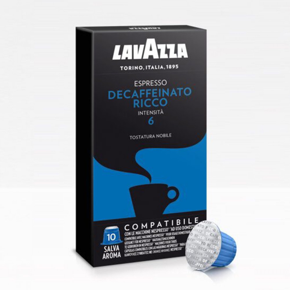 100 CAPSULES DE CAFÉ DECAFFEINATO LAVAZZA. Comp Nespresso.    HAUTE QUALITE - 100% ITALIEN