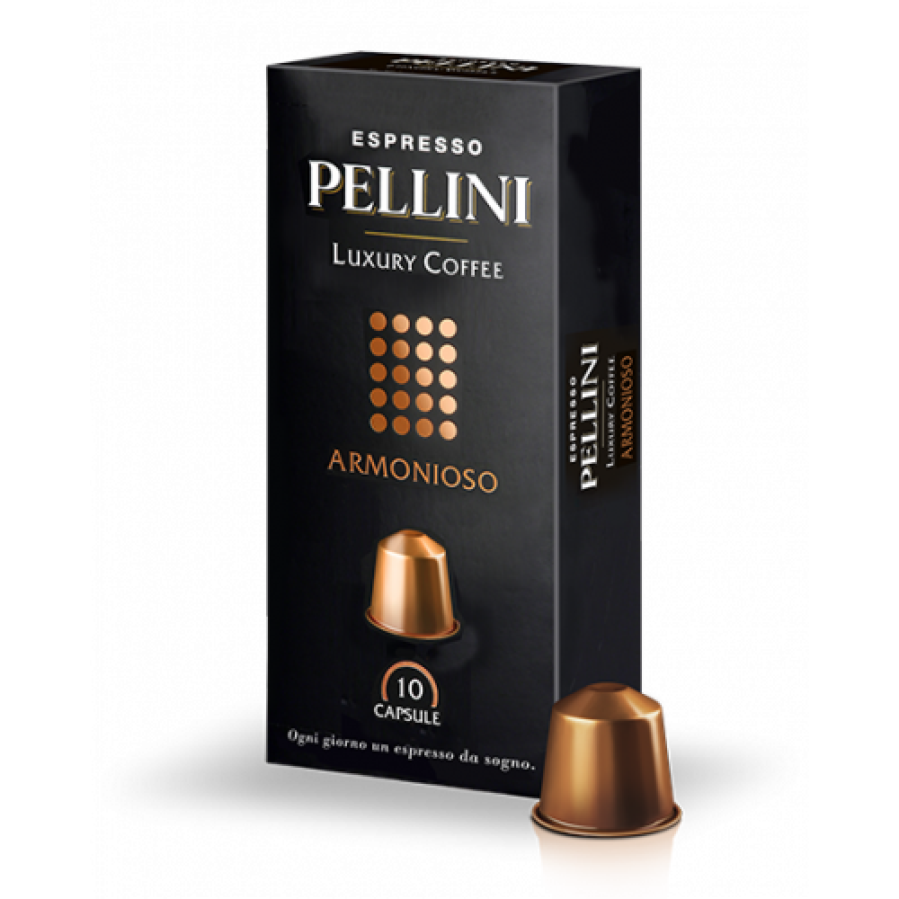 10 CAPSULES DE CAFÉ ARMONIOSO PELLINI. Comp Nespresso HAUTE QUALITE- 100% ITALIEN.