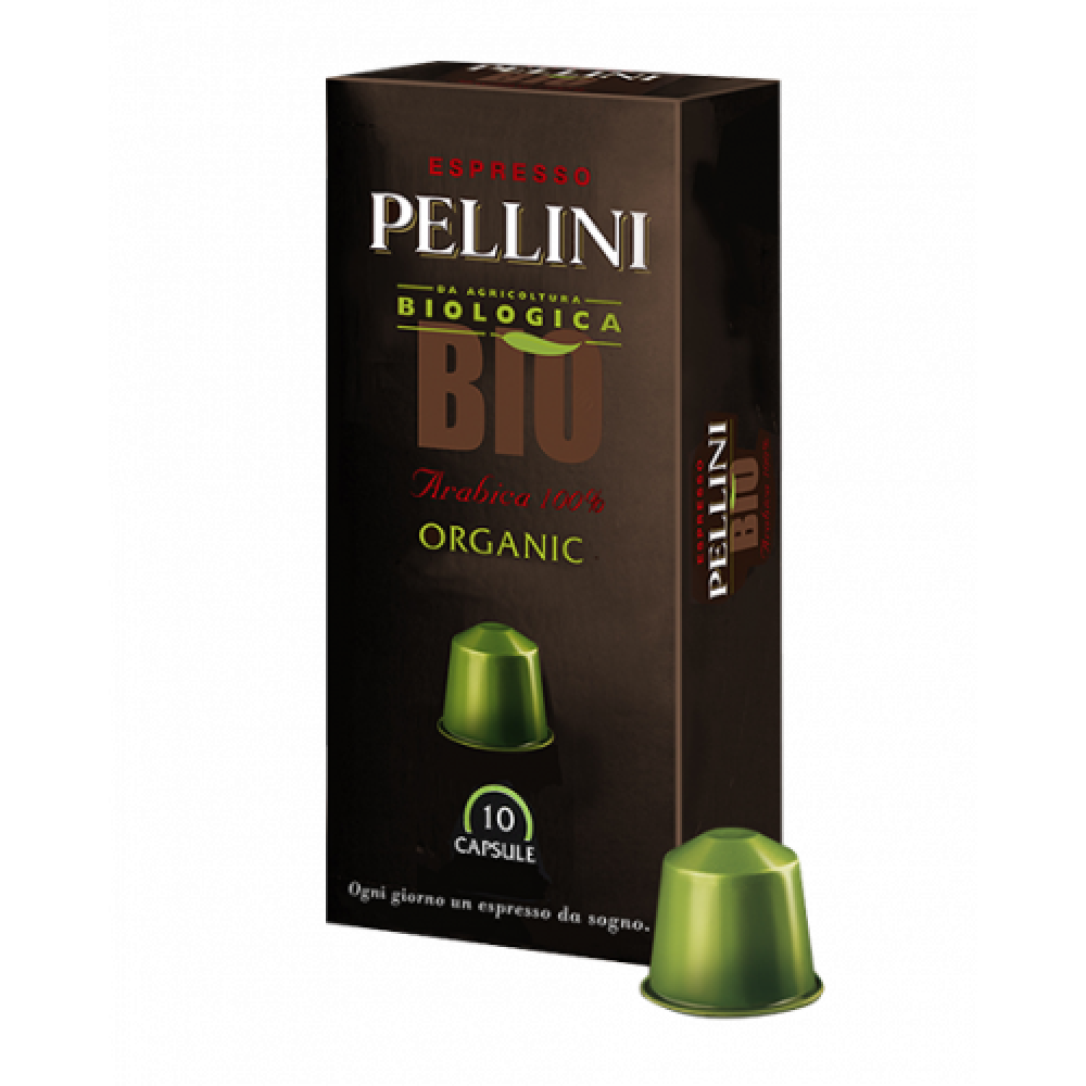 10 CAPSULES DE CAFÉ BIO ORGANIC PELLINI. Comp Nespresso HAUTE QUALITE - 100% ITALIEN.